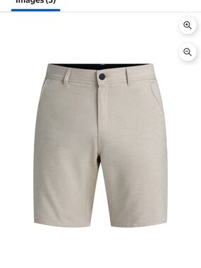 George Light Beige Flat-Front Chino Shorts